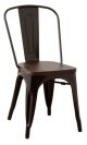 metal　chair　BK　wood　メタルチェア　ブラック　板座