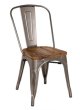 metal　chair　G　wood　メタルチェア　ガンメタル　板座