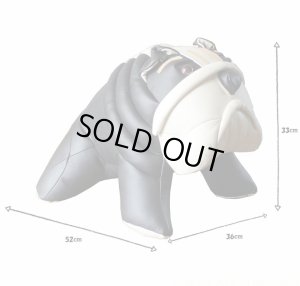 ブルドッグ　レザー　オブジェ　ぬいぐるみ　