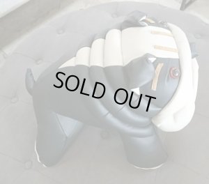 ブルドッグ　レザー　オブジェ　ぬいぐるみ　ライノ家具店