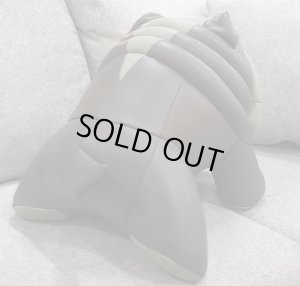 ブルドッグ　レザー　オブジェ　ぬいぐるみ　ライノ家具店