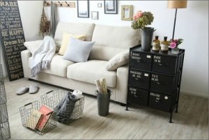 6杯引出しチェスト MSG BK　ライノ家具店