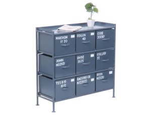 9杯引出チェスト MSG GY　ライノ家具