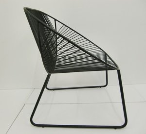 ワイヤーワイドチェア　ミーチェ　GD/BK　ライノ家具