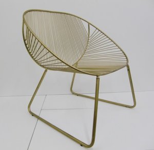 ワイヤーワイドチェア　ミーチェ　GD/BK　ライノ家具