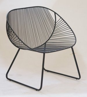 ワイヤーワイドチェア　ミーチェ　GD/BK　ライノ家具