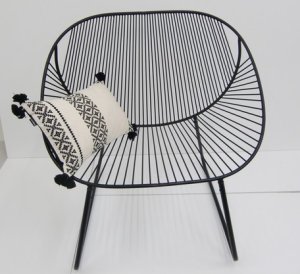 ワイヤーワイドチェア　ミーチェ　BK　ライノ家具