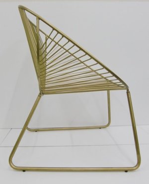 ワイヤーワイドチェア　ミーチェ　GD/BK　ライノ家具